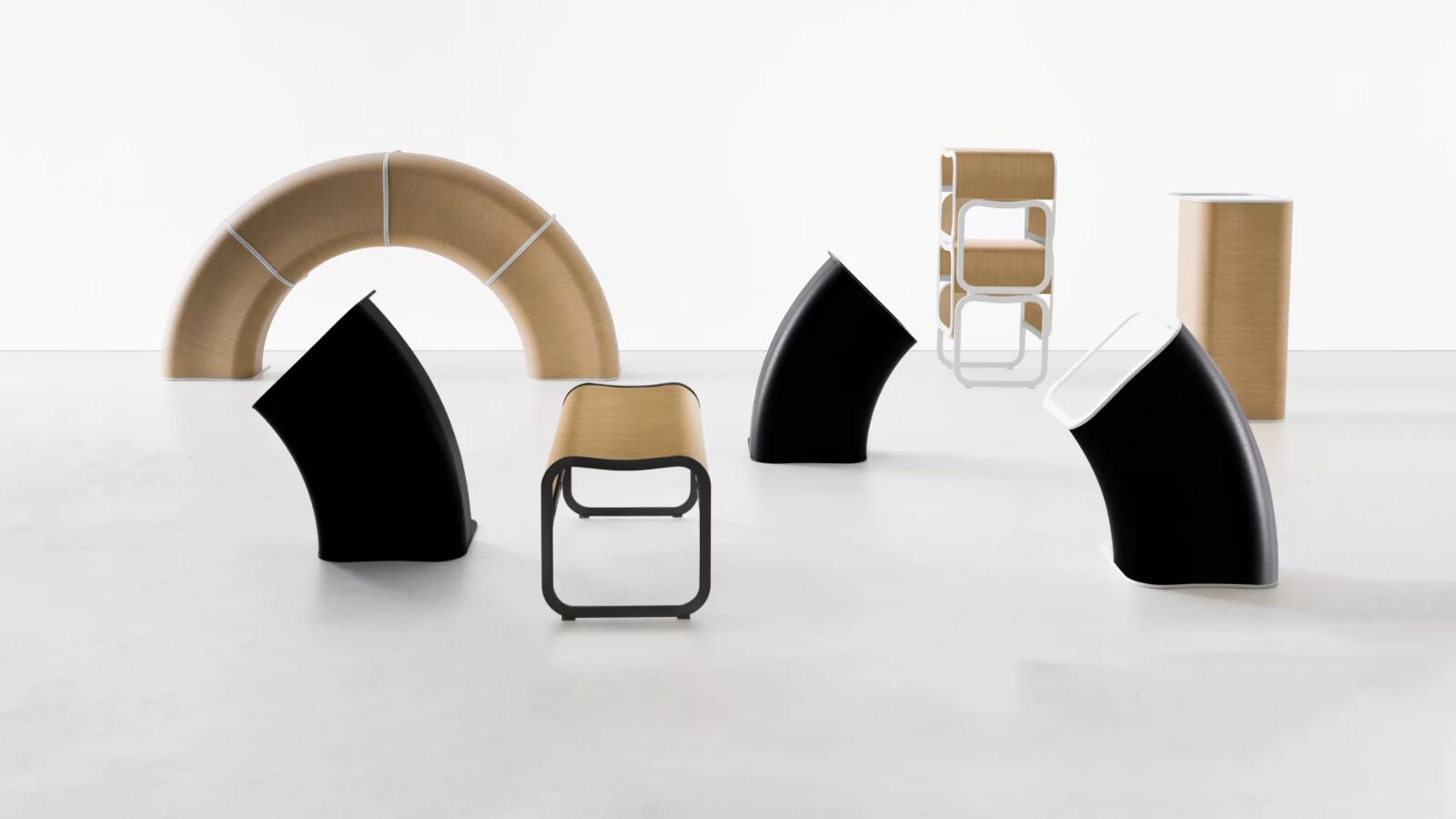 la palma za system benches by shin and tomoko azumi - picture shows different configurations
