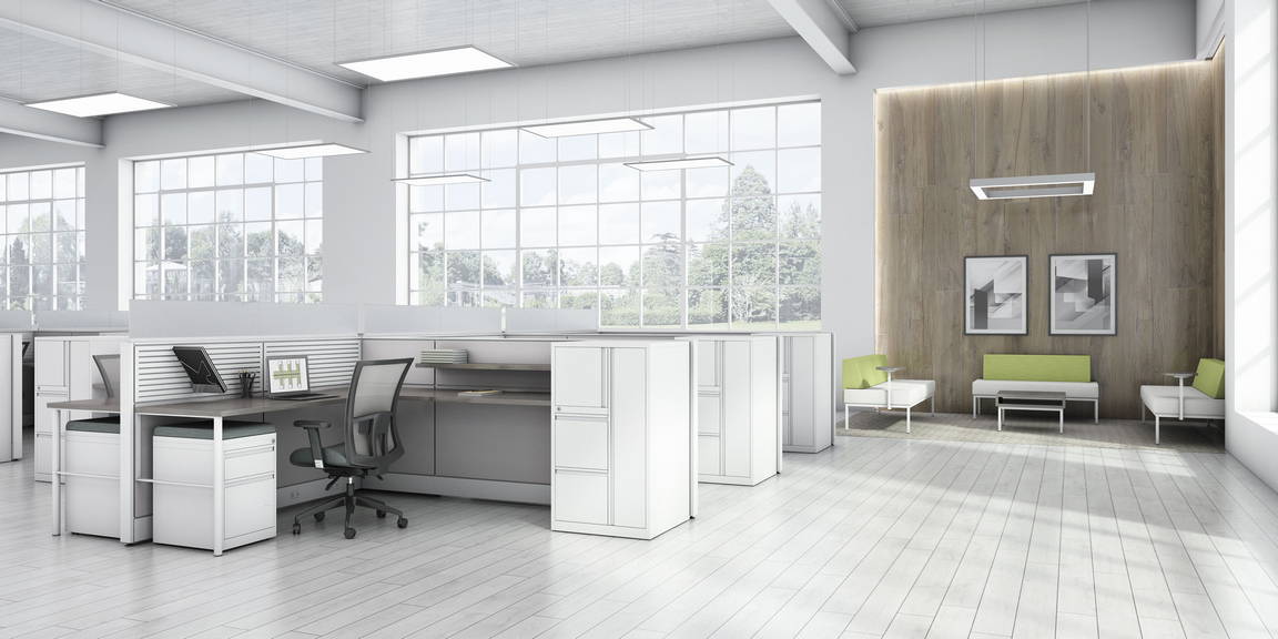 global total office evolve panel system alan desk